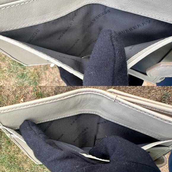 Burberry Nova Check Compact Bifold Wallet Beige Brown Leather Plaid with COA✨ - Picture 9 of 11